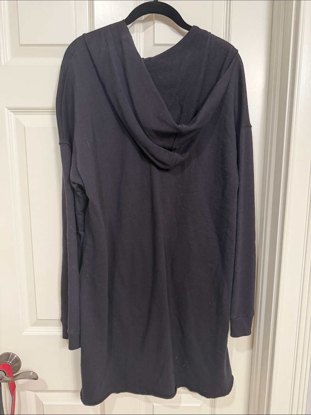 Black Lace-Up Hooded Tunic Sweatshirt - Picture 2 of 2